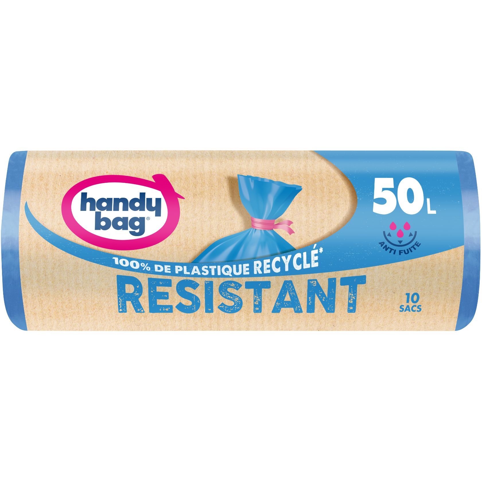 Sacs poubelle Handy Bag Resistant 50 litres 10 sacs