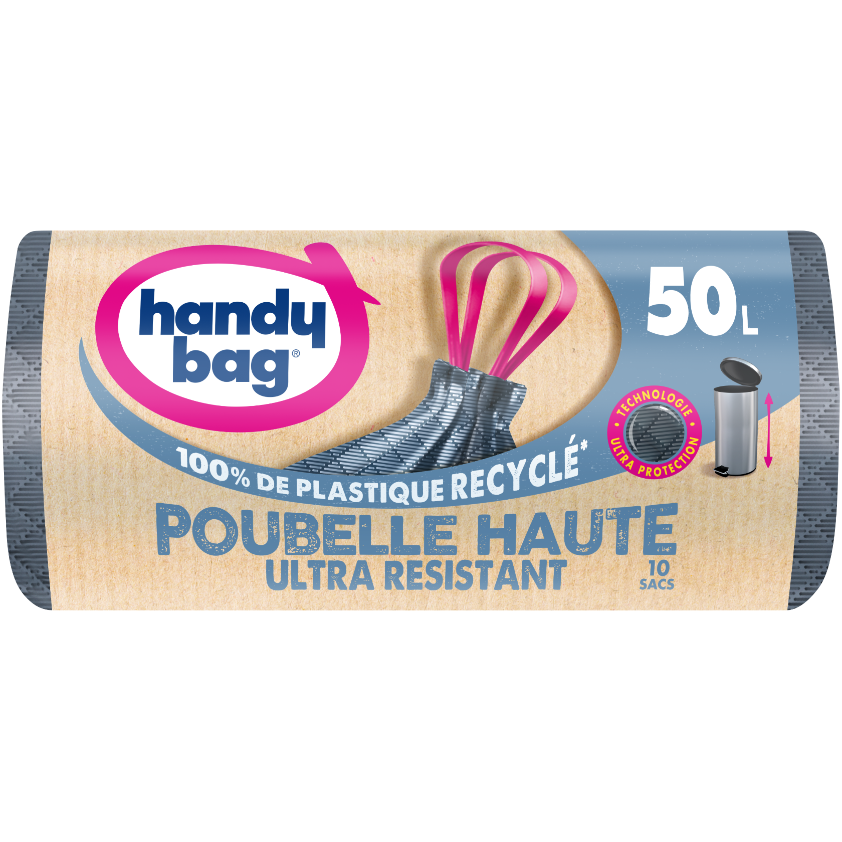 Sacs poubelle Handy Bag Poubelle Haute Ultra Resitant 50 litres 10 sacs