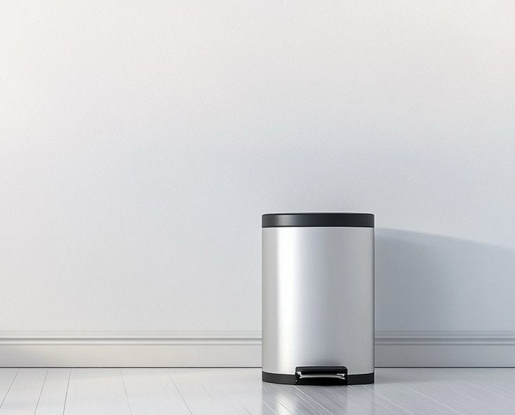 Poubelle rectangulaire moderne en métal design