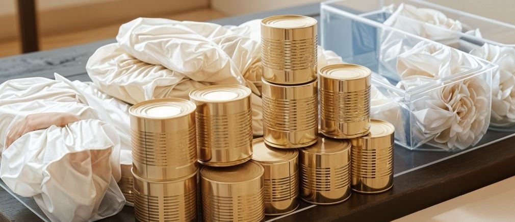 Photophores métal doré empilés