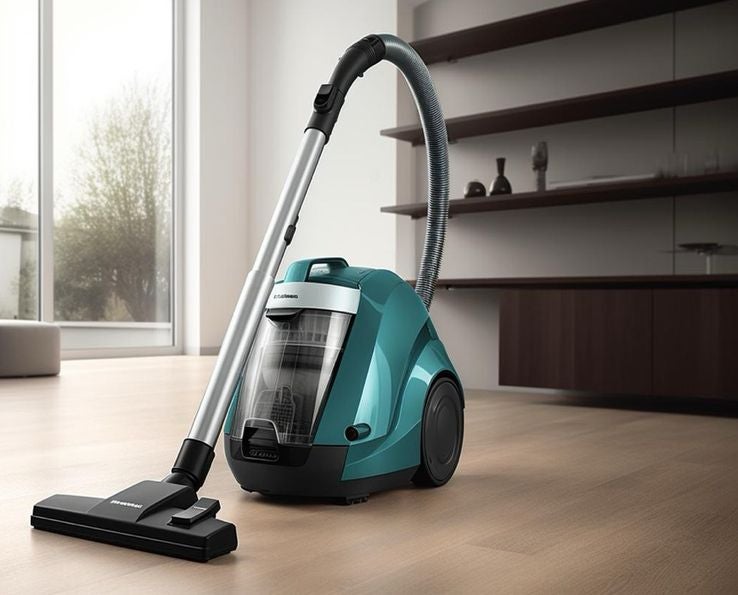 Aspirateur traineau moderne sur un sol en bois