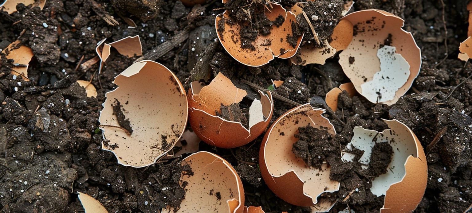 Coquilles d’œufs prêtes à être intégrées au compost de jardin