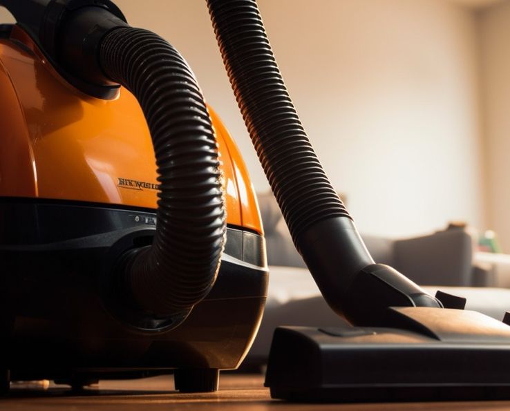 Un aspirateur traîneau orange est mis en avant en version teaser