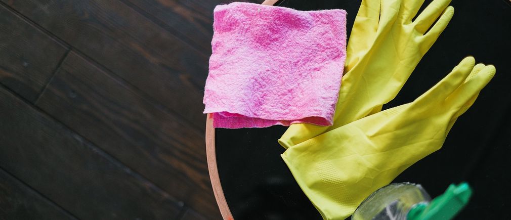 Paire de gants latex Handybag avec serpillère et spray ménage