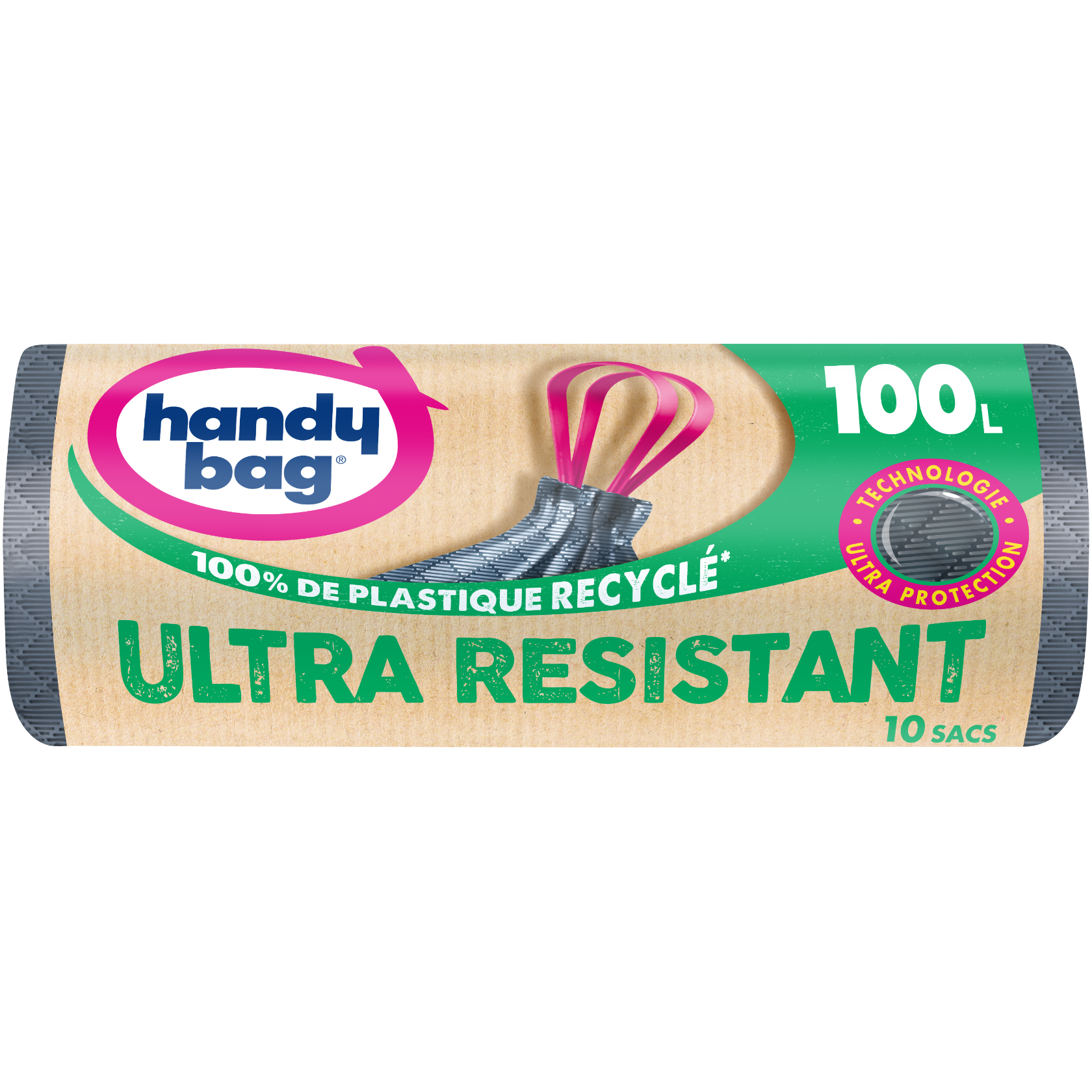 Sacs poubelle Handy Bag Ultra Resitant 100 litres 10 sacs