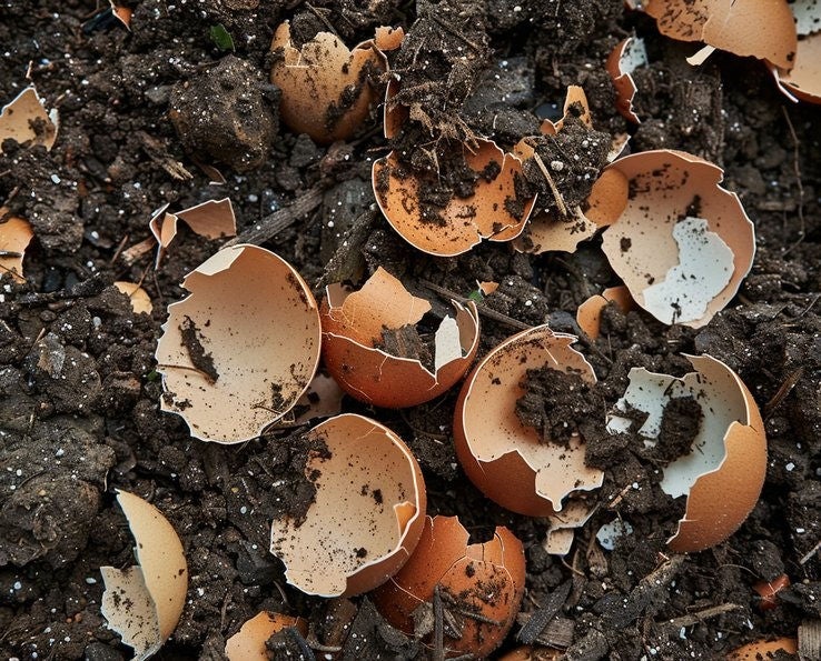 Coquilles d’œufs prêtes à être intégrées au compost de jardin