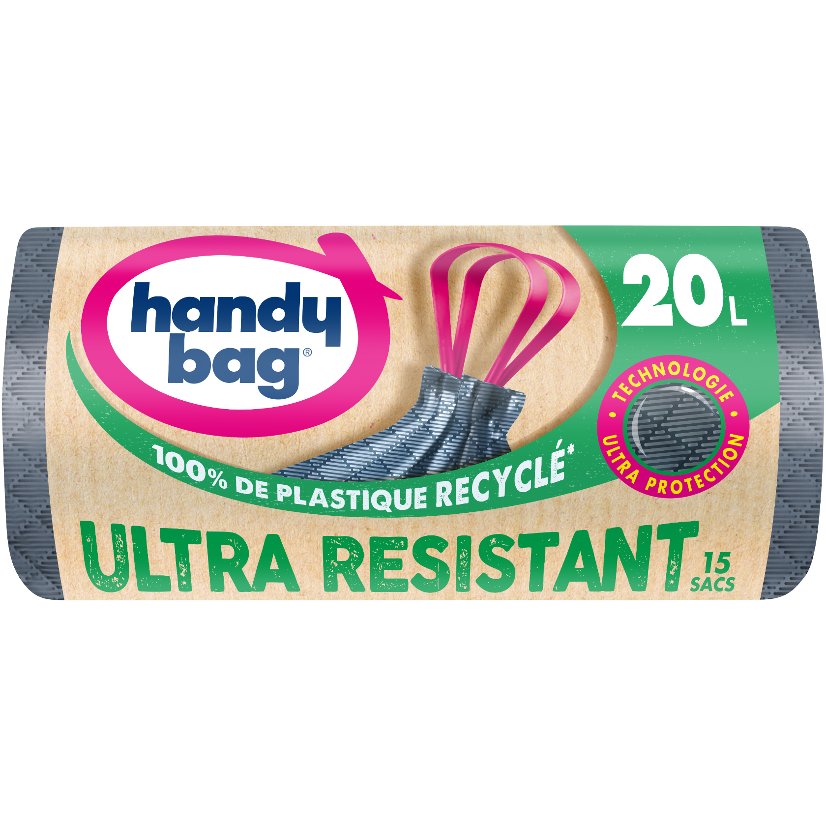 Sacs poubelle Handy Bag Ultra Resitant 20 litres 15 sacs