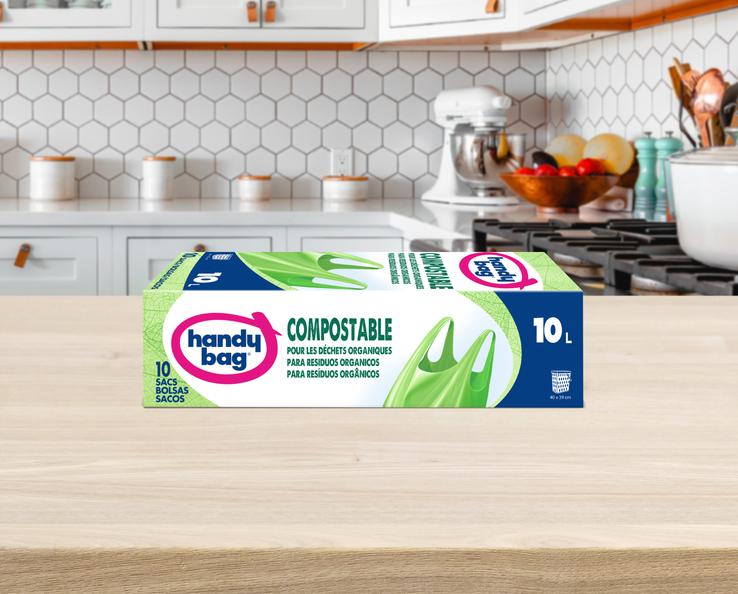 Boîte de sacs poubelle Handybag compostables 10 litres