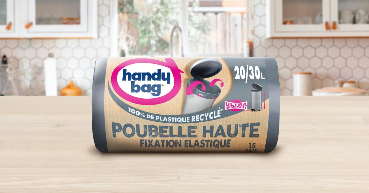 Handy Bag Sacs poubelle pour poubelle haute 20-30L - Fixation élastique