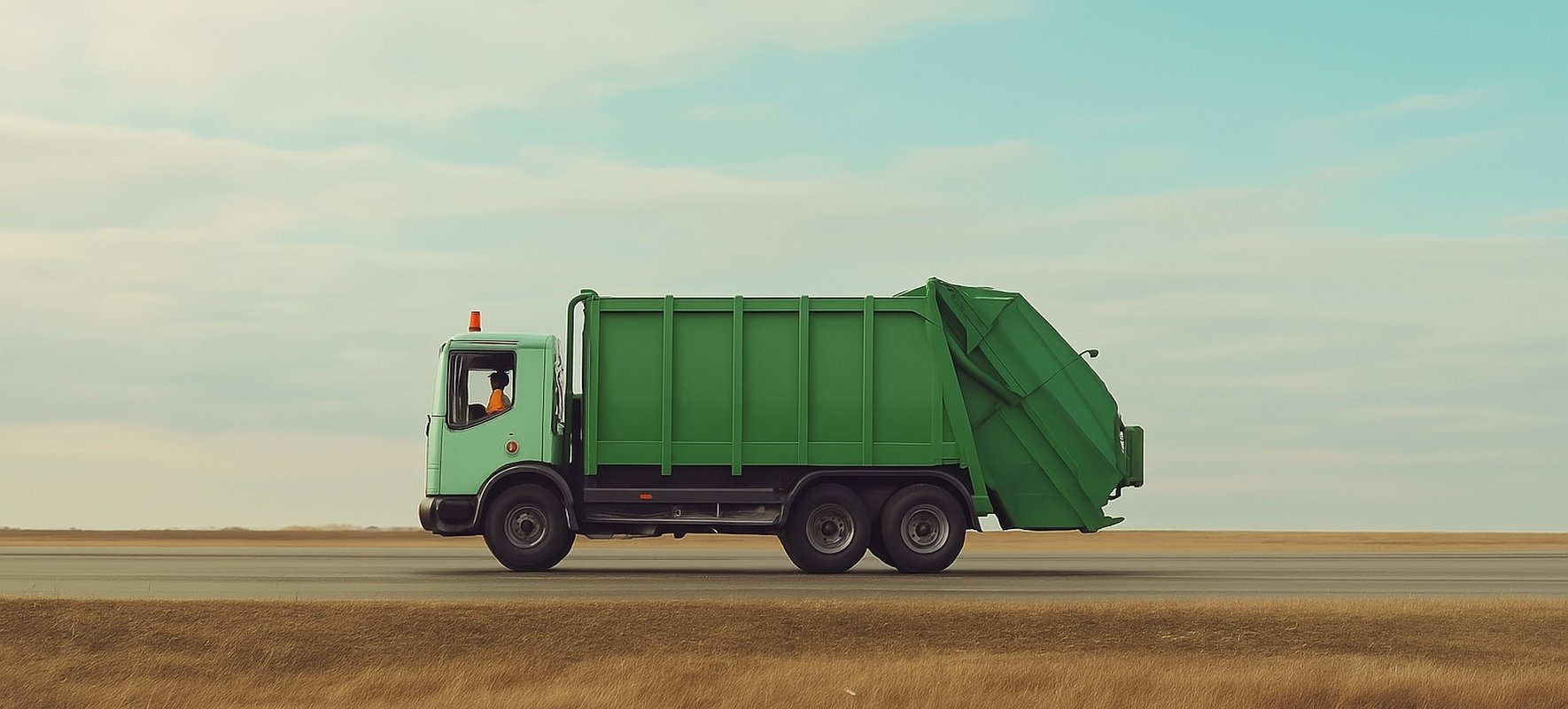 handybag-camion-poubelle-vert-route